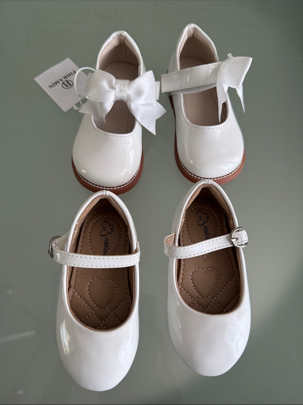 Girls White Shoes. Size 5 Months